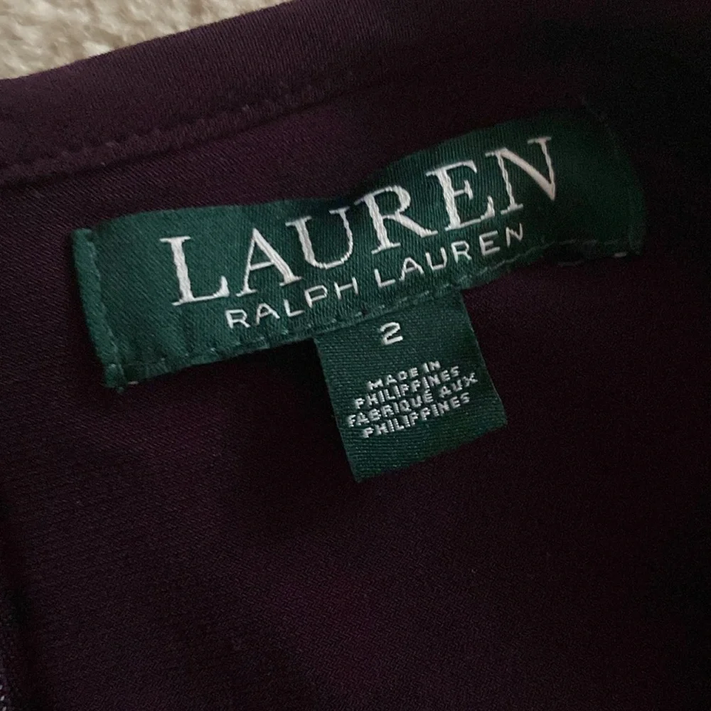 Ralph Lauren size 2 plum color excellent condition dress - Picture 8 of 9
